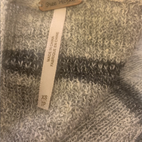 Free People Long Gray Striped Sweater or dress - Picture 6 of 9